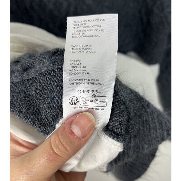 By Anthropologie Mixed Media Turtleneck Cable Sweater Size XS Cotton Women’s - Picture 7 of 7